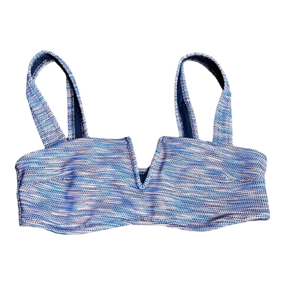 Aerie American Eagle Bandeau Striped Slit Swim Top Bikini